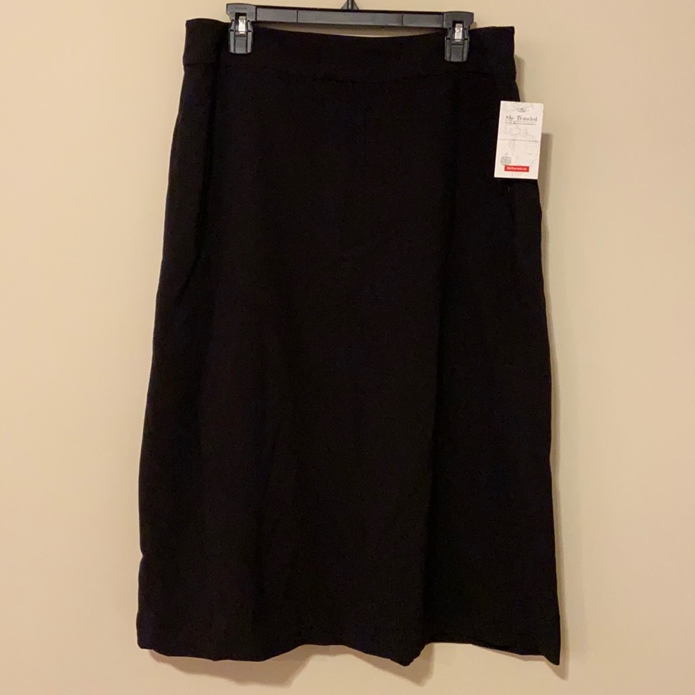 NWT Black Midi A-Line Skirt